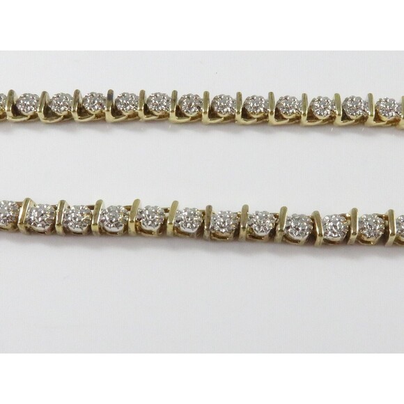 18" TL Sterling Silver Box Link Gilded Gold & Etched Metal Necklace Heavy - Picture 4 of 15